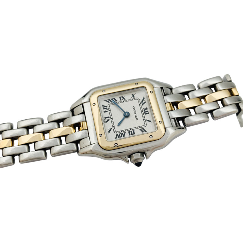 Stainless steel and yellow gold Cartier watch "Panthère" collection.