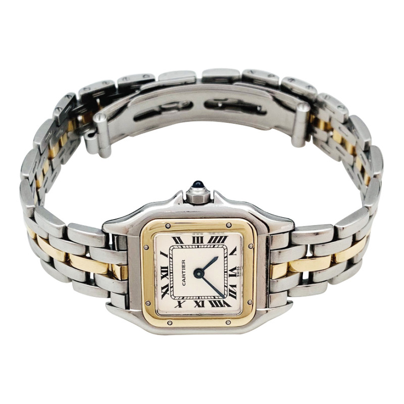 Stainless steel and yellow gold Cartier watch "Panthère" collection.